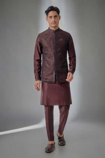 Salil Bhatia Zari Embellished Nehru Jacket Set