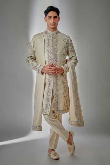 Salil Bhatia Hand Embroidered Sherwani & Kurta Set 