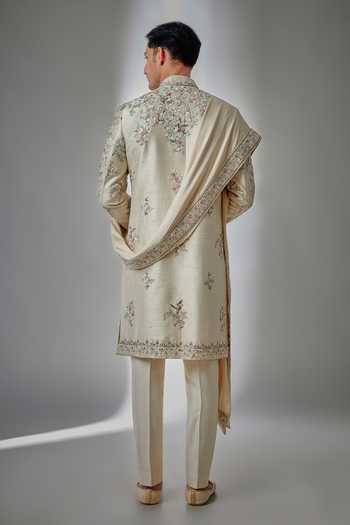 Salil Bhatia Hand Embroidered Sherwani & Kurta Set 