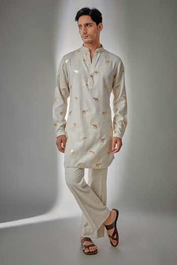 Salil Bhatia Elephant Embellished Kurta & Pant Set 