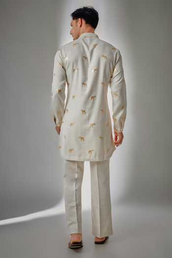 Salil Bhatia Elephant Embellished Kurta & Pant Set 