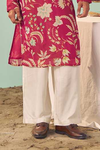 Chrkha Burgundy Silk, Tissue, Cotton Printed Kurta And Pant Set Online at Aza Fashions Chrkha_Burgundy Silk, Tissue, Cotton Printed Kurta And Pant Set _Online_at_Aza_Fashions
