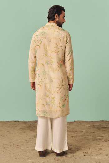 Chrkha Ivory Printed Kurta Set