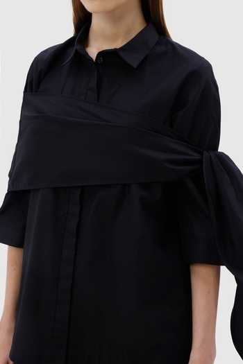 Notebook Black Cotton, Poplin Collared Neck Blancha Shirt Online at Aza Fashions Notebook_Black Cotton, Poplin Collared Neck Blancha Shirt _Online_at_Aza_Fashions