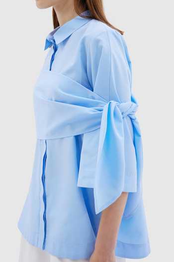 Notebook Sky Blue Cotton, Poplin Collared Neck Blancha Plain Shirt Online at Aza Fashions Notebook_Sky Blue Cotton, Poplin Collared Neck Blancha Plain Shirt _Online_at_Aza_Fashions