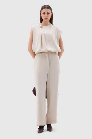 Notebook Perla Brooch Embellished Top & Pant Set 