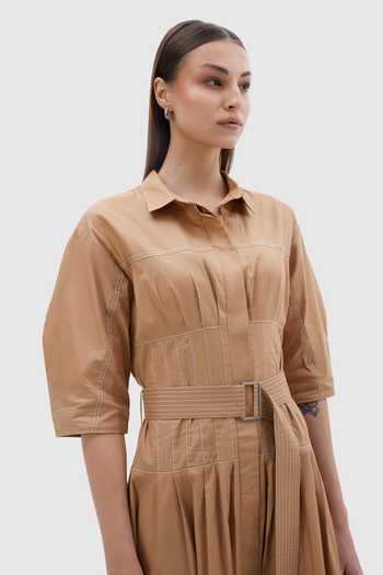 Buy Notebook White Cotton, Poplin Collared Neck Capri Colorblock Midi Dress Online at Aza Fashions Buy_Notebook_White Cotton, Poplin Collared Neck Capri Colorblock Midi Dress _Online_at_Aza_Fashions