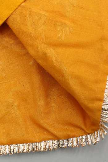 Byb Premium Yellow Silk, Cotton Hand Embroidered Blouse Lehenga Set Online at Aza Fashions Byb Premium_Yellow Silk, Cotton Hand Embroidered Blouse Lehenga Set _Online_at_Aza_Fashions