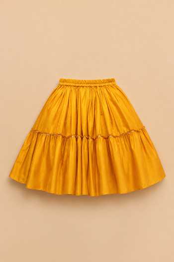 Shop Byb Premium Yellow Silk, Cotton Hand Embroidered Blouse Lehenga Set Shop_Byb Premium_Yellow Silk, Cotton Hand Embroidered Blouse Lehenga Set