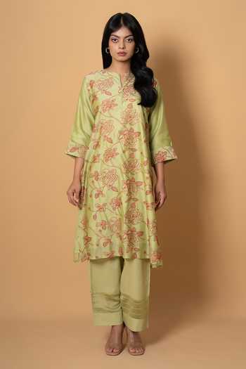 Kameez Pista Embroidered Kurta & Pant Set