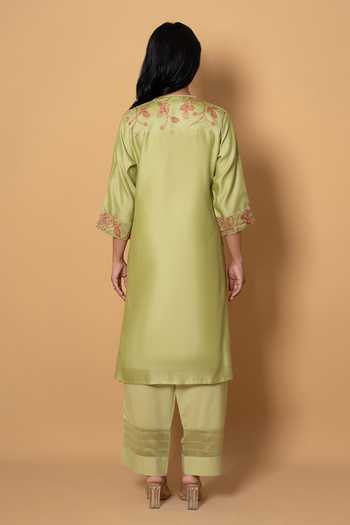 Kameez Pista Embroidered Kurta & Pant Set