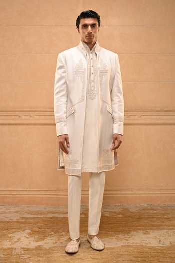 Tarun Tahiliani Temple Motif Open Sherwani Set