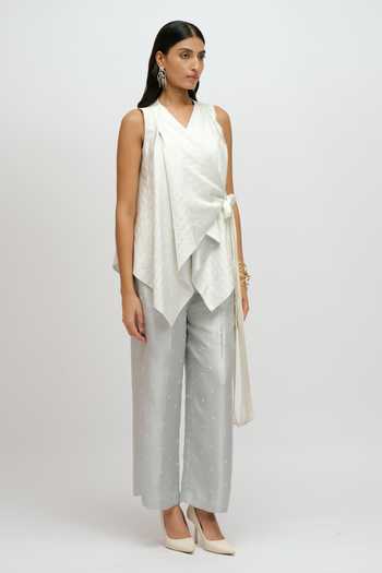 Buy JAYN India Ivory Satin V-neck Waistcoat Online at Aza Fashions Buy_JAYN India_Ivory Satin V-neck Waistcoat _Online_at_Aza_Fashions