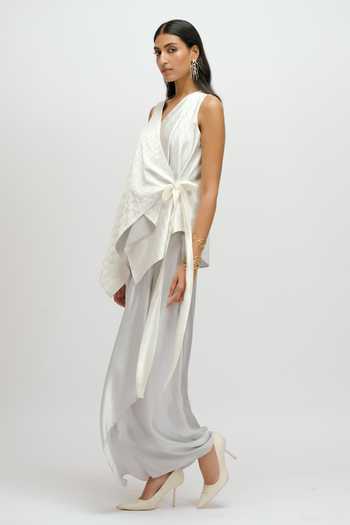 JAYN India Grey Satin Long Skirt Online at Aza Fashions JAYN India_Grey Satin Long Skirt _Online_at_Aza_Fashions