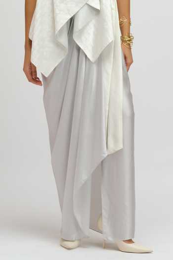 Buy JAYN India Grey Satin Long Skirt Online at Aza Fashions Buy_JAYN India_Grey Satin Long Skirt _Online_at_Aza_Fashions