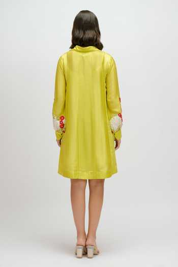 JAYN India Sleeve Embroidered Dress 