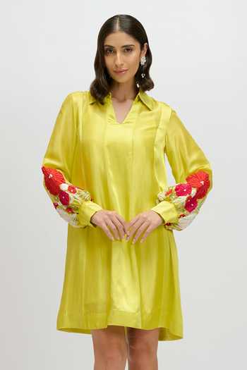 JAYN India Sleeve Embroidered Dress 
