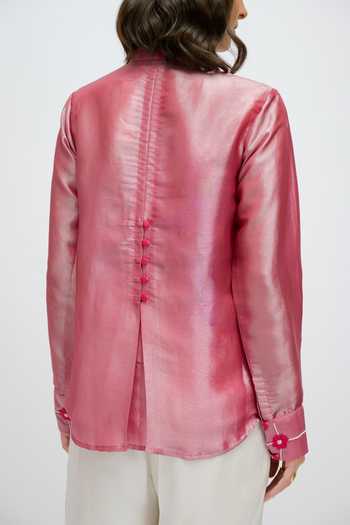 JAYN India Floral Applique Embroidered Shirt 