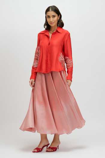 JAYN India Emboidered Shirt & Skirt Set 