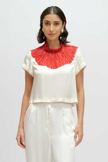 JAYN India 3D Structural Applique Work Top 