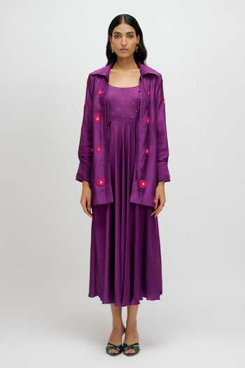 JAYN India Pearl Embellished Dress With Jacket 