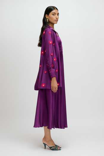 Buy JAYN India Purple Silk, Satin Collared Neck, Square Pearl Embellished Dress With Jacket Online at Aza Fashions Buy_JAYN India_Purple Silk, Satin Collared Neck, Square Pearl Embellished Dress With Jacket _Online_at_Aza_Fashions