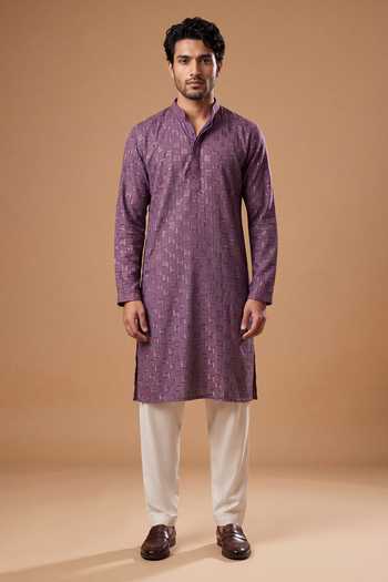 Arihant Rai Sinha Geometric Thread Embroidered Kurta & Salwar Set 