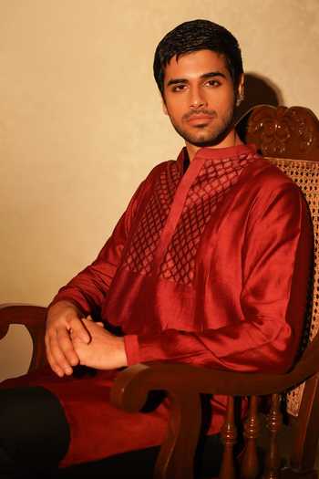 Buy The Culture Maroon Tussar, Silk Mangalam Kurta Online at Aza Fashions Buy_The Culture_Maroon Tussar, Silk Mangalam Kurta _Online_at_Aza_Fashions