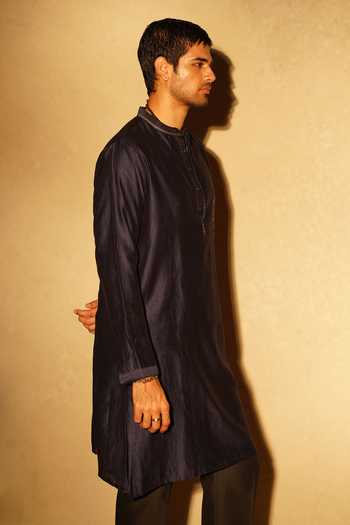Shop The Culture Blue Silk, Tussar Sanidhyam Bandhani Pattern Kurta Online at Aza Fashions Shop_The Culture_Blue Silk, Tussar Sanidhyam Bandhani Pattern Kurta _Online_at_Aza_Fashions