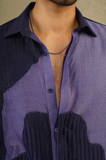 Buy The Culture Purple Silk Rangrez Pintuck Shirt Online at Aza Fashions Buy_The Culture_Purple Silk Rangrez Pintuck Shirt _Online_at_Aza_Fashions