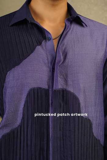Shop The Culture Purple Silk Rangrez Pintuck Shirt Online at Aza Fashions Shop_The Culture_Purple Silk Rangrez Pintuck Shirt _Online_at_Aza_Fashions