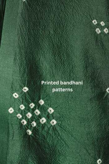 The Culture_Green Silk Panna Bandhej Shirt _at_Aza_Fashions