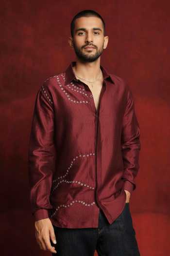 The Culture Sindoori Bandhej Shirt 