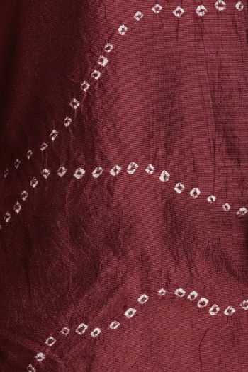 Shop_The Culture_Red Silk Sindoori Bandhej Shirt _Online_at_Aza_Fashions