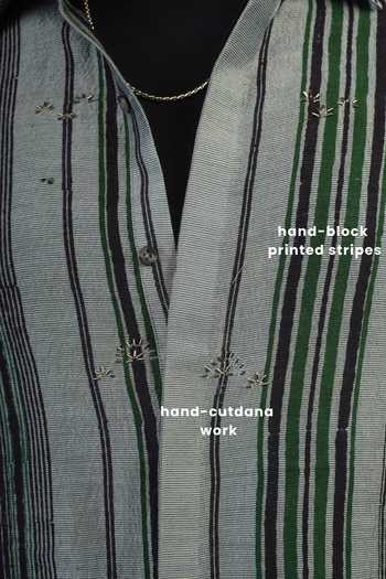 Buy_The Culture_Blue Silk Shaam Fasana Shirt _Online_at_Aza_Fashions