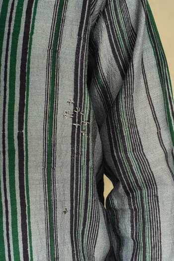 The Culture_Blue Silk Shaam Fasana Shirt _at_Aza_Fashions