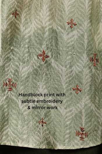 Buy The Culture Green Silk Chaand Noorani Shirt Buy_The Culture_Green Silk Chaand Noorani Shirt