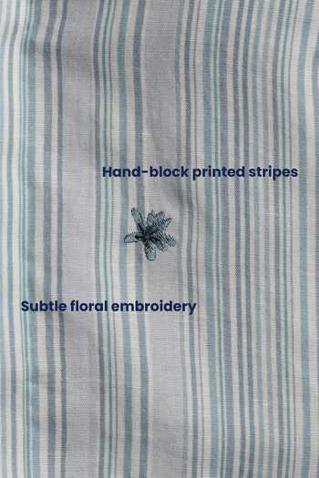 Buy The Culture Blue Cotton, Linen Serene Daybreak Shirt Online at Aza Fashions Buy_The Culture_Blue Cotton, Linen Serene Daybreak Shirt _Online_at_Aza_Fashions