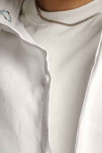 Shop The Culture White Cotton, Linen Blush Bloom Shirt Online at Aza Fashions Shop_The Culture_White Cotton, Linen Blush Bloom Shirt _Online_at_Aza_Fashions