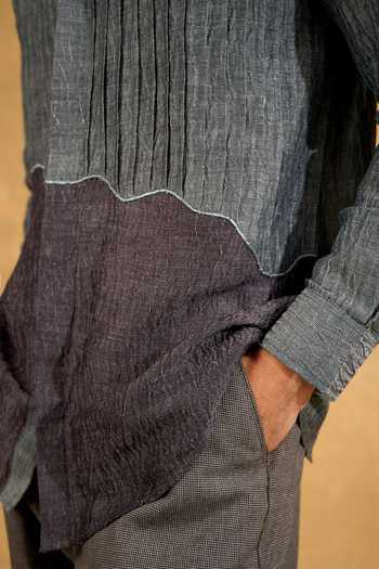 Shop The Culture Grey Silk Graphite Grove Shirt Shop_The Culture_Grey Silk Graphite Grove Shirt
