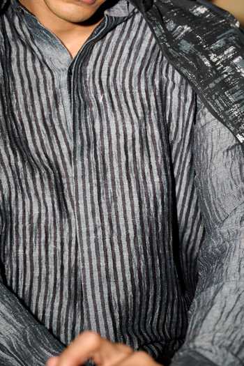 The Culture Grey Silk Cairo Charcoal Shirt at Aza Fashions The Culture_Grey Silk Cairo Charcoal Shirt _at_Aza_Fashions