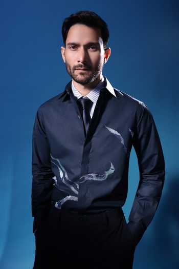 Shop The Culture Blue Cotton Elan Martini Shirt Online at Aza Fashions Shop_The Culture_Blue Cotton Elan Martini Shirt _Online_at_Aza_Fashions
