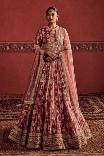 Ridhi Mehra Floral Embroidered Bridal Lehenga Set 
