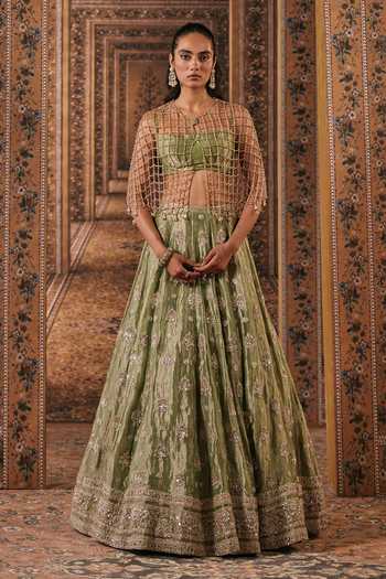 Ridhi Mehra Iltija Embroidered Cape Lehenga Set