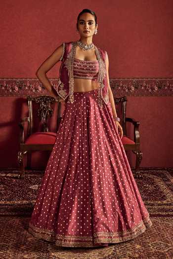 Ridhi Mehra Embroidered Cape Lehenga Set