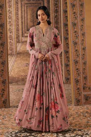 Ridhi Mehra Floral Print Anarkali With Dupatta