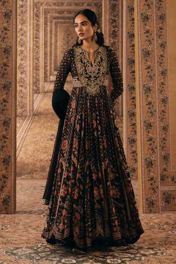 Ridhi Mehra Printed & Embroidered Anarkali With Dupatta