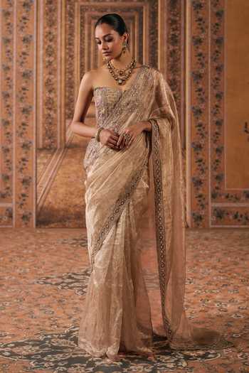 Ridhi Mehra Net Embroidered Corset With Saree