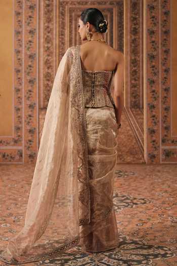 Ridhi Mehra Net Embroidered Corset With Saree