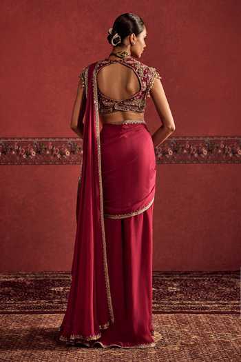 Ridhi Mehra Pre-Stitched Saree With Embroidered Blouse